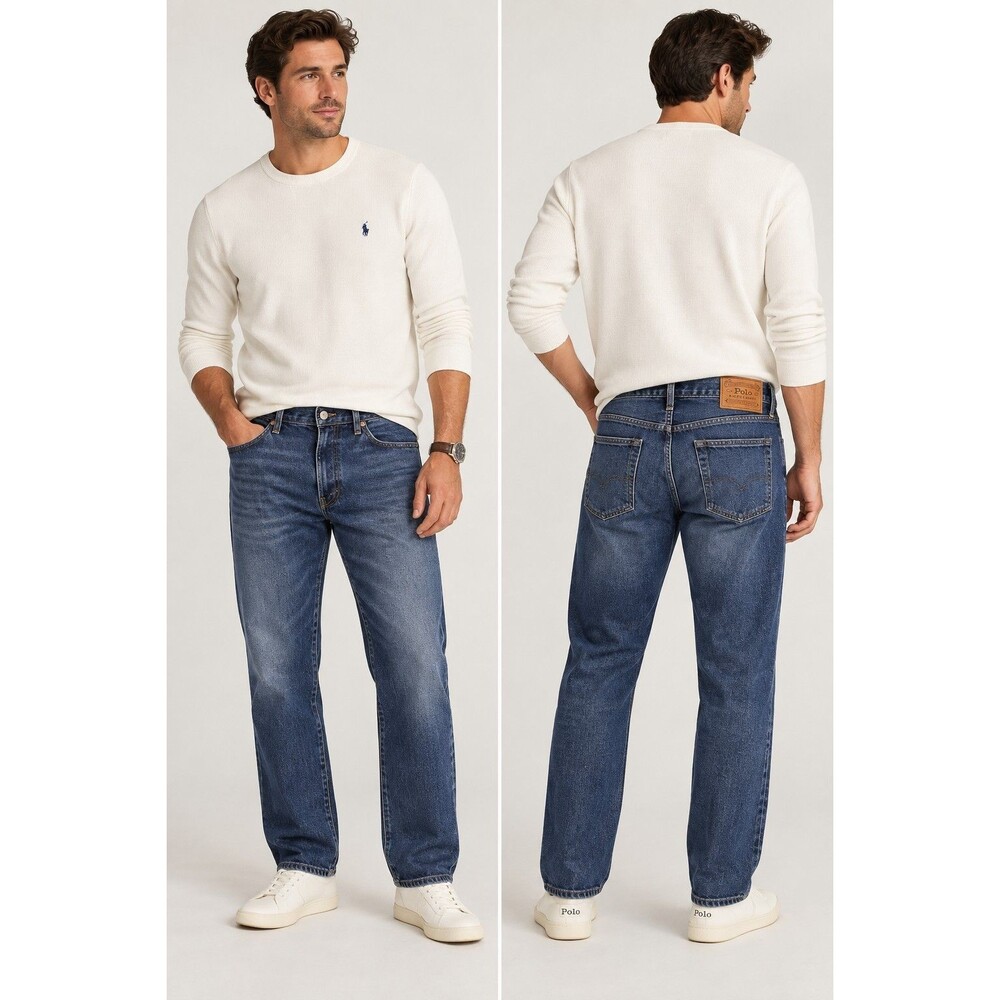 NWT Polo Ralph Lauren Heritage Straight Fit Jeans Mens 40x30/Fit 40x28 Blue